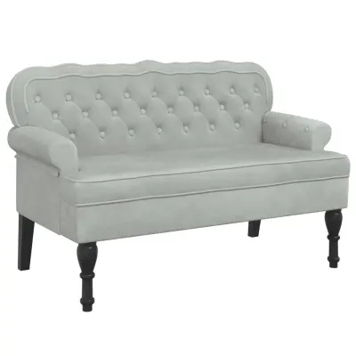 vidaXL Klop z naslonjalom svetlo siva 119,5x64,5x75 cm žamet