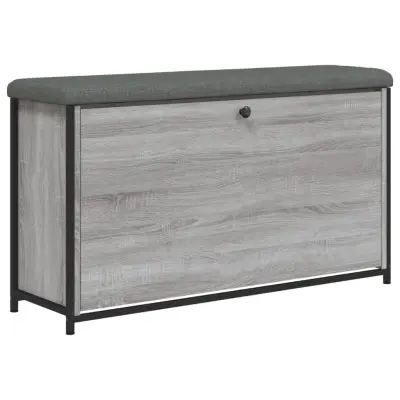 vidaXL Klop za čevlje s preklopnim predalom siva sonoma 102x32x56 cm