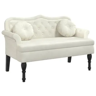 vidaXL Klop z blazinami krem 120,5x65x75 cm žamet