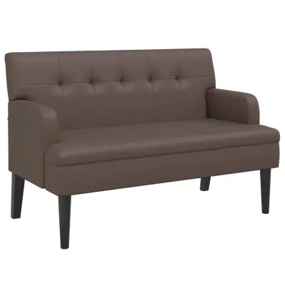 vidaXL Klop z naslonom rjava 112x65,5x75 cm umetno usnje