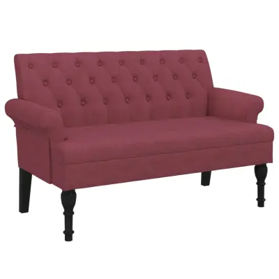 vidaXL Klop z naslonom vinsko rdeča 120x62x75,5 cm blago