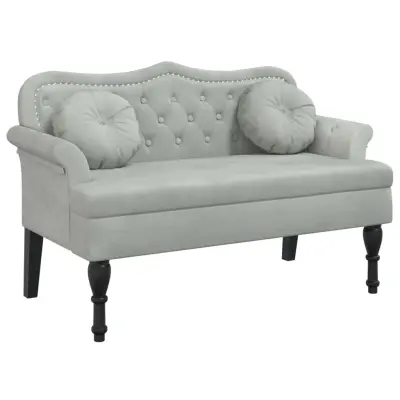 vidaXL Klop z blazinami svetlo siva 120,5x65x75 cm žamet