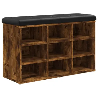 vidaXL Klop za čevlje dimljen hrast 82x32x50 cm inženirski les