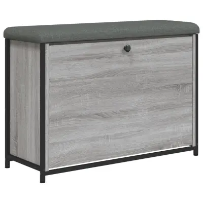 vidaXL Klop za čevlje s preklopnim predalom siva sonoma 82x32x56 cm