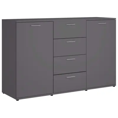 vidaXL Komoda siva 120x35,5x75 cm iverna plošča