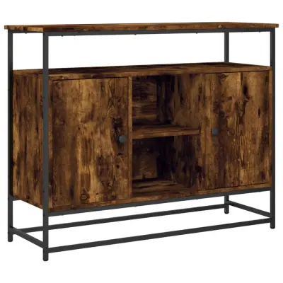 vidaXL Komoda dimljeni hrast 100x35x80 cm inženirski les