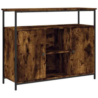vidaXL Komoda dimljeni hrast 100x35x80 cm inženirski les