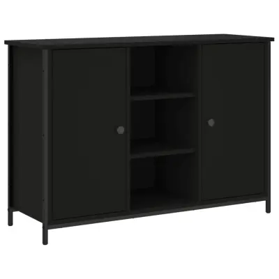 vidaXL Komoda črna 100x35x70 cm inženirski les