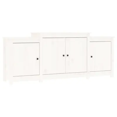 vidaXL Komoda bela 164x37x68 cm trdna borovina