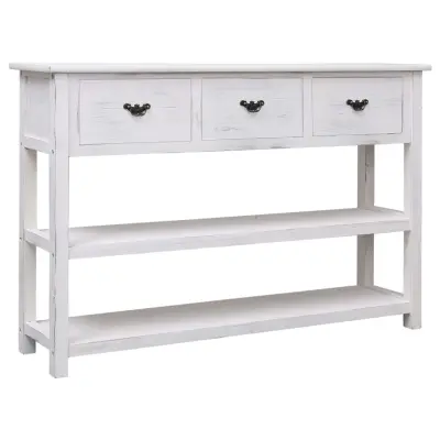 vidaXL Komoda antično bela 115x30x76 cm les