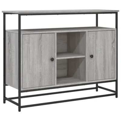 vidaXL Komoda siva sonoma 100x35x80 cm inženirski les