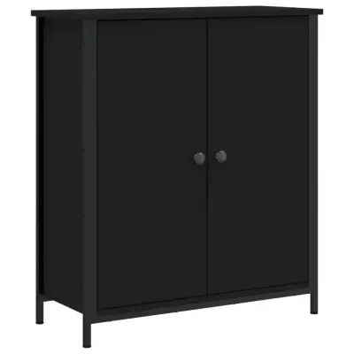 vidaXL Komoda črna 70x30x80 cm inženirski les