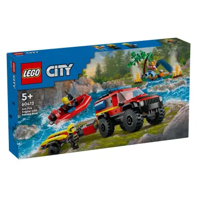 LEGO City 60412 Gasilski tovornjak 4x4 z reševalnim čolnom