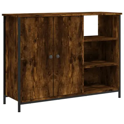 vidaXL Komoda dimljeni hrast 100x33x75 cm inženirski les