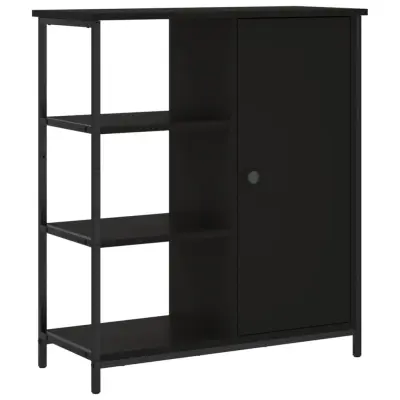 vidaXL Komoda črna 70x30x80 cm inženirski les