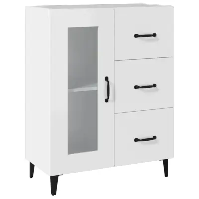 vidaXL Komoda bela 69,5x34x90 cm inženirski les