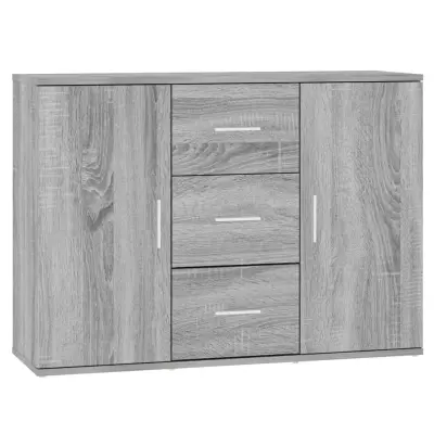 vidaXL Komoda siva sonoma 91x29,5x65 cm inženirski les