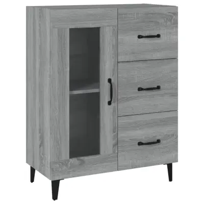 vidaXL Komoda siva sonoma 69,5x34x90 cm inženirski les