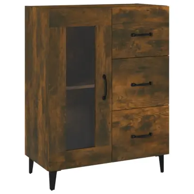 vidaXL Komoda dimljeni hrast 69,5x34x90 cm inženirski les