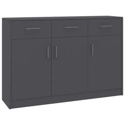 vidaXL Komoda siva 110x30x75 cm iverna plošča