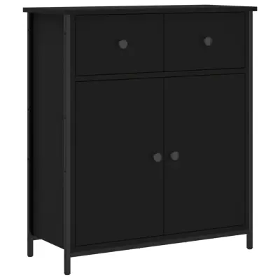 vidaXL Komoda črna 70x30x80 cm inženirski les