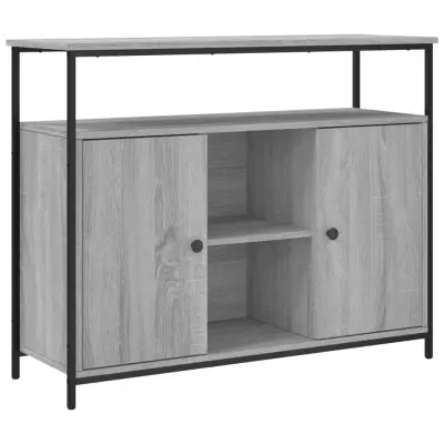 vidaXL Komoda siva sonoma 100x35x80 cm inženirski les