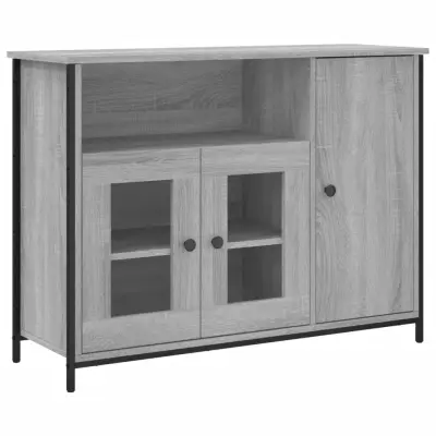 vidaXL Komoda siva sonoma 100x35x75 cm inženirski les