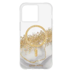 Ovitek MagSafe za iPhone 15 Pro Max, dizajn z marmorjem in zlatimi blešcicami - ovitek Mate