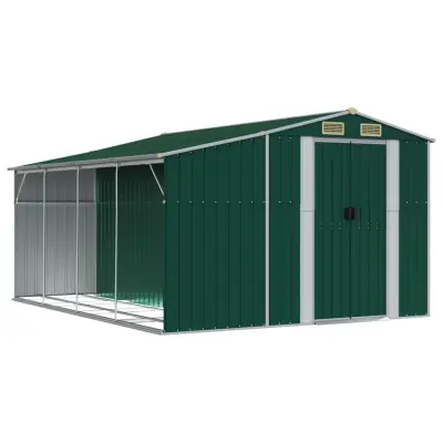 vidaXL Vrtna lopa zelena 277x365,5x179 cm pocinkano jeklo