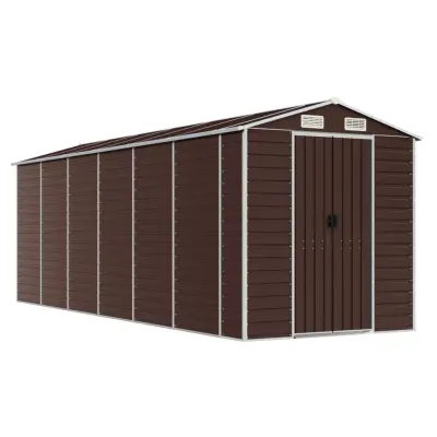 vidaXL Vrtna lopa rjava 191x555x198 cm pocinkano jeklo
