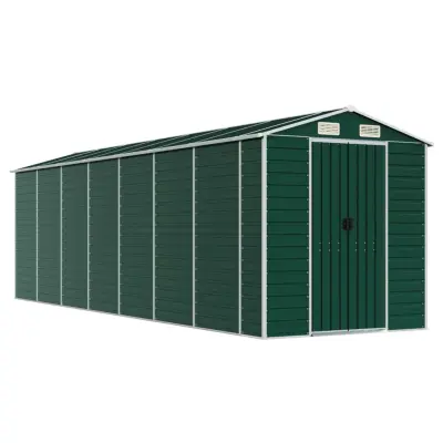 vidaXL Vrtna lopa zelena 191x640x198 cm pocinkano jeklo