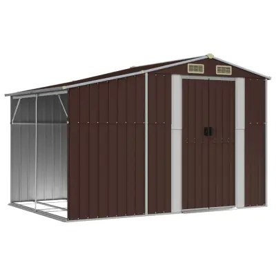 vidaXL Vrtna lopa rjava 277x192,5x179 cm pocinkano jeklo
