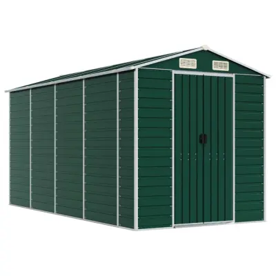 vidaXL Vrtna lopa zelena 191x385x198 cm pocinkano jeklo