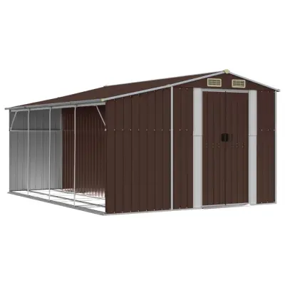 vidaXL Vrtna lopa rjava 277x365,5x179 cm pocinkano jeklo