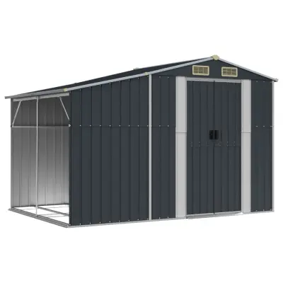 vidaXL Vrtna lopa antracitna 277x192,5x179 cm pocinkano jeklo