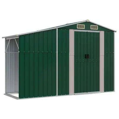 vidaXL Vrtna lopa zelena 277x93x179 cm pocinkano jeklo