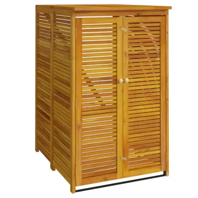 vidaXL Enojna lopa za smetnjak 70x89x117 cm trden akacijev les
