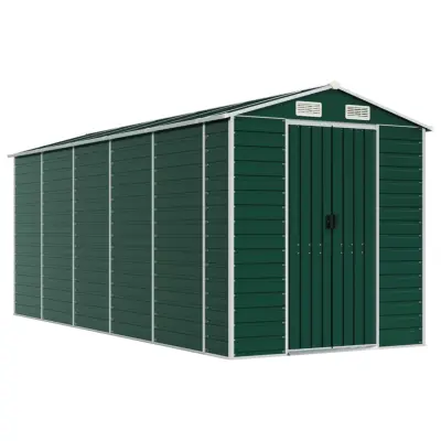 vidaXL Vrtna lopa zelena 191x470x198 cm pocinkano jeklo