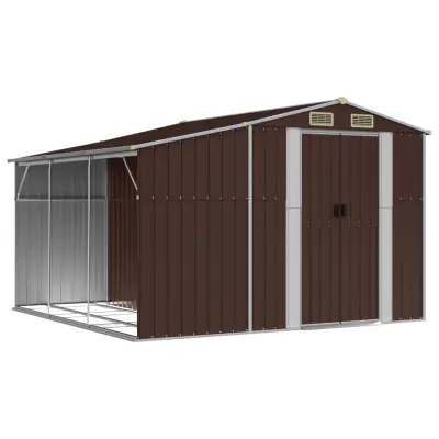 vidaXL Vrtna lopa rjava 277x279x179 cm pocinkano jeklo