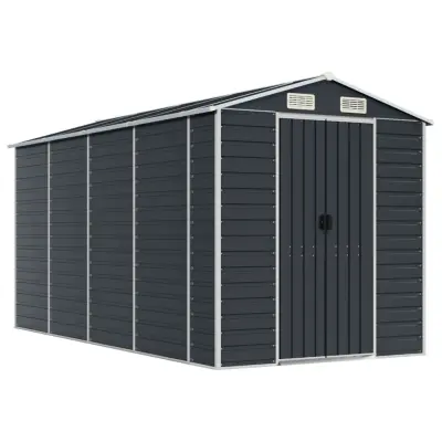 vidaXL Vrtna lopa antracit 191x385x198 cm pocinkano jeklo