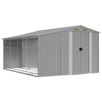 vidaXL Vrtna lopa siva 277x365,5x179 cm pocinkano jeklo