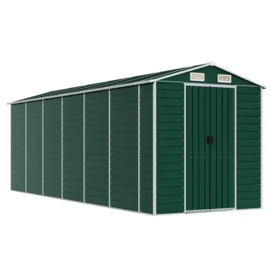 vidaXL Vrtna lopa zelena 191x555x198 cm pocinkano jeklo