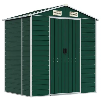 vidaXL Vrtna lopa zelena 191x130x198 cm pocinkano jeklo