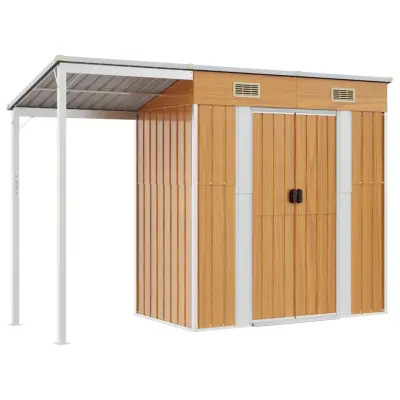 vidaXL Vrtna lopa z nadstreškom svetlo rjava 277x110,5x181 cm jeklo
