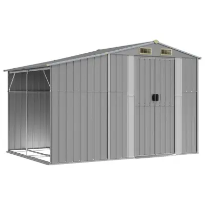 vidaXL Vrtna lopa siva 277x192,5x179 cm pocinkano jeklo