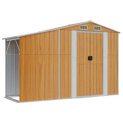 vidaXL Vrtna lopa rjava 277x93x179 cm pocinkano jeklo