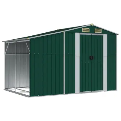 vidaXL Vrtna lopa zelena 277x192,5x179 cm pocinkano jeklo
