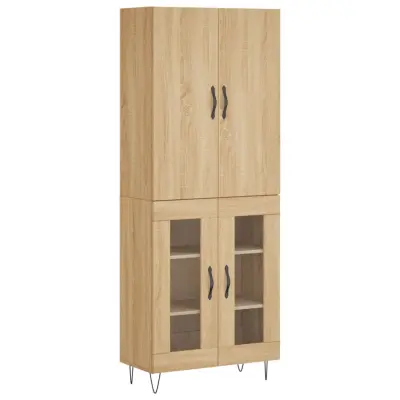 vidaXL Visoka komoda sonoma hrast 69,5x34x180 cm inženirski les