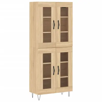 vidaXL Visoka komoda sonoma hrast 69,5x34x180 cm inženirski les