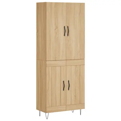 vidaXL Visoka komoda sonoma hrast 69,5x34x180 cm inženirski les